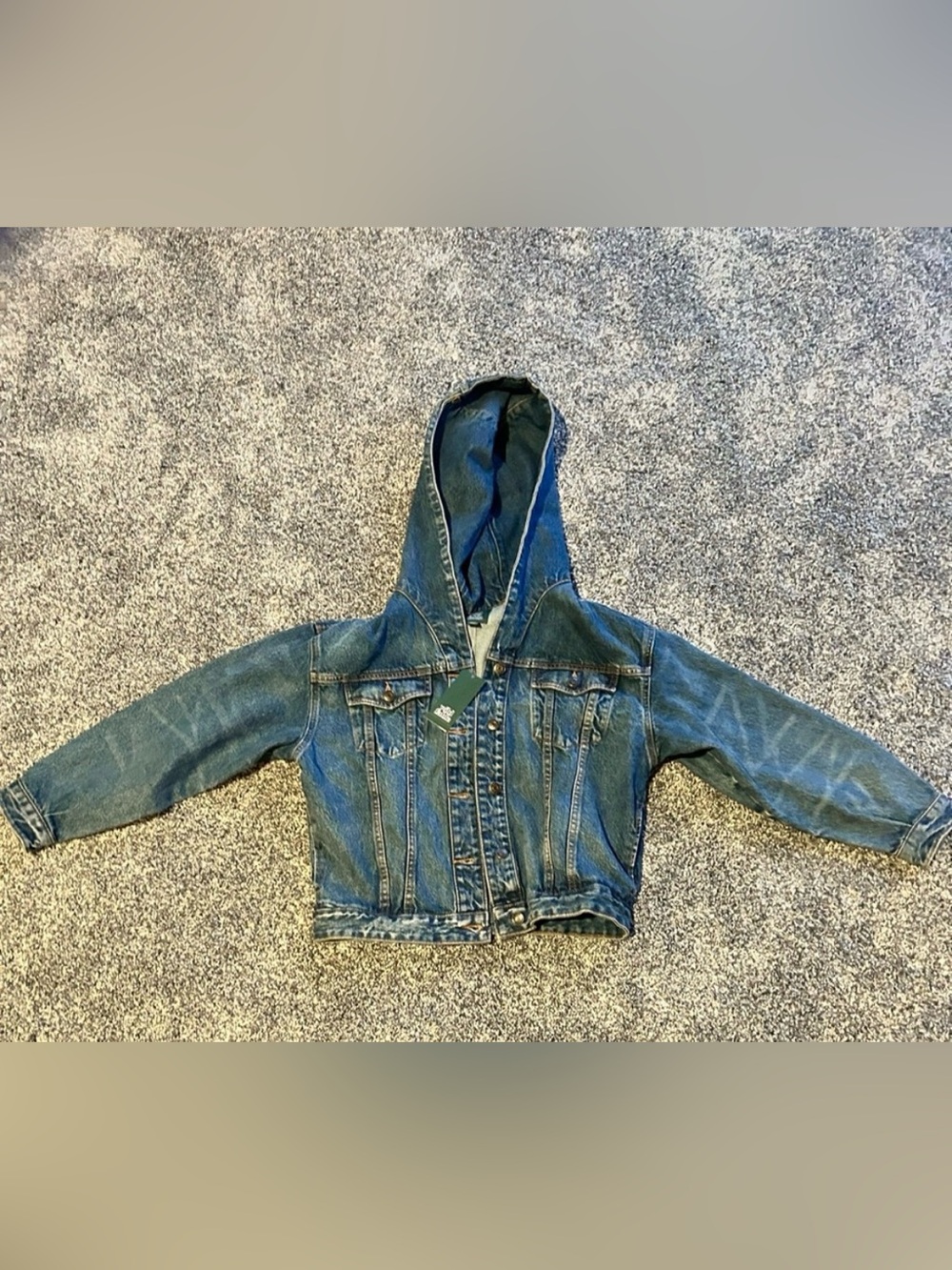 wild fable Hooded‎ Denim Jacket in Blue - Picture 3 of 6